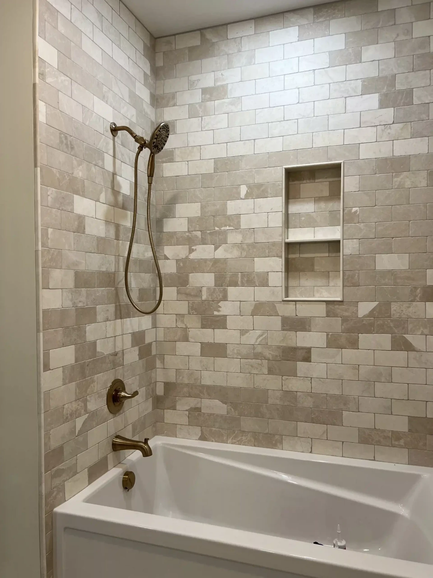 Welborn project master bathroom with luxury finishes and modern fixtures