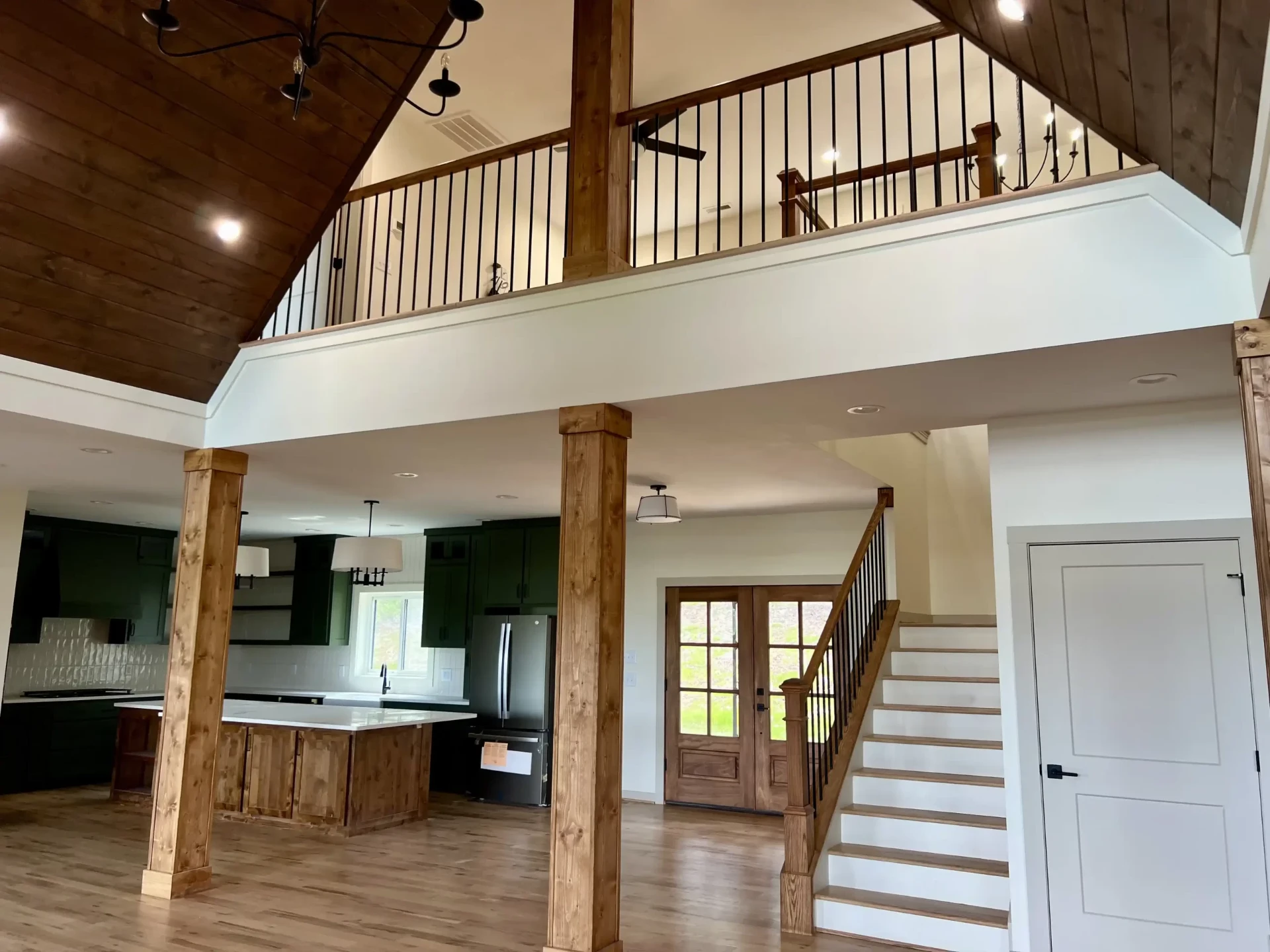 Welborn project guest bathroom with tile work and modern vanity